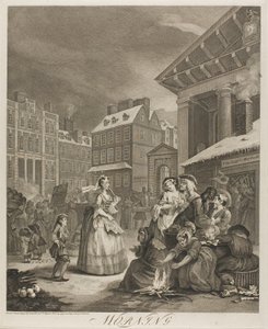 朝、一日の四時から一皿 作： William Hogarth