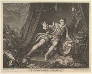 1746年6月20日、リチャード3世のキャラクターのガリック氏。 作： William Hogarth