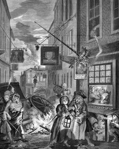夜 - ロンドン 作： William Hogarth