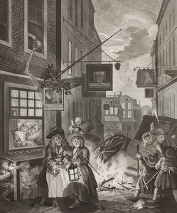 夜。 From：一日の四回。 1738 作： William Hogarth