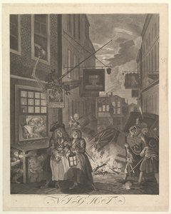 夜1738年3月25日、1日の4回。 作： William Hogarth