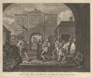 オールドイングランドのローストビーフ-カイアの門、1749年3月6日。 作： William Hogarth