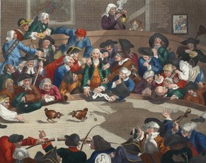 ピット チケット、1759 年 11 月 5 日、「Hogarth Restored: The Whole Works of the Celebrity William Hogarth, re-engraved by Thomas Cook」のイラスト、パブ。 1812年（手彩色彫刻）