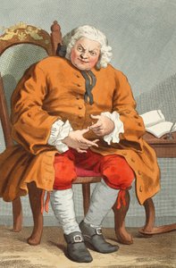 ロバット卿サイモン フレイザーの肖像、1746 年 8 月 25 日、「Hogarth Restored: The Whole Works of the Celebrity William Hogarth, re-engraved by Thomas Cook」のイラスト、パブ。 1812年（手彩色彫刻） 作： William Hogarth
