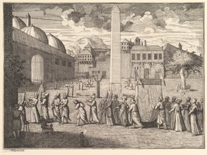 ヒッポドロームを通る行列、コンスタンティノープルオーブリードラモットレー旅行記...、1723-24 作： William Hogarth