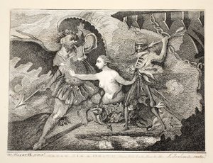 サタン、罪と死、パブ。 1792 作： William Hogarth