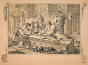 産業とアイドルのスケッチ-プレートIII、1747 作： William Hogarth
