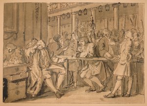 産業とアイドルのスケッチ-プレートX、1747 作： William Hogarth