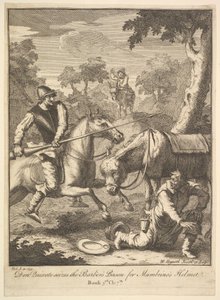 ドンキホーテのためのマンブリノスヘルメットの6つのイラストの冒険、1756年以降。 作： William Hogarth