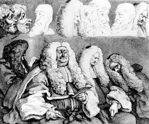 ベンチ、1758年。 作： William Hogarth