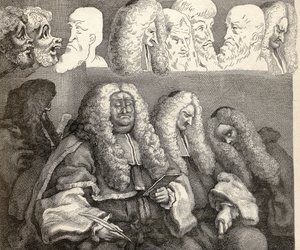 『ウィリアム・ホガースの作品』からのベンチ、1833年発行 作： William Hogarth