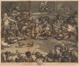 闘鶏場 作： William Hogarth