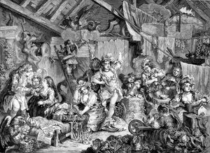 ウィリアム・ホガースの「The Company of Strollers」。 作： William Hogarth