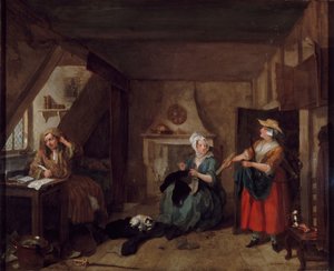 悩める詩人、1733年から1735年。 作： William Hogarth