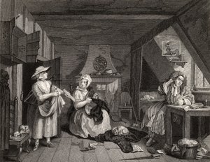 「ウィリアム・ホガースの作品」からの苦しめられた詩人、1833年公開 作： William Hogarth