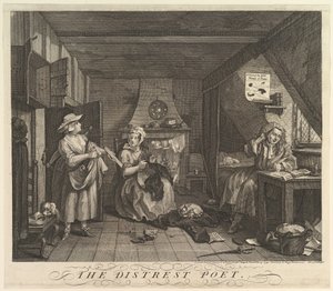 ジストレスト詩人、1740年12月15日。 作： William Hogarth