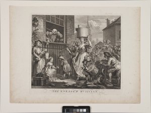 激怒した音楽家 (エッチングと彫刻) 作： William Hogarth