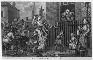 激怒したミュージシャン 作： William Hogarth