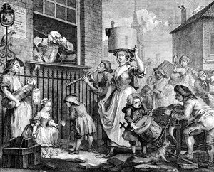 激怒したミュージシャン、1741 作： William Hogarth