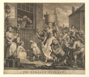 激怒したミュージシャン、1741年11月30日。 作： William Hogarth