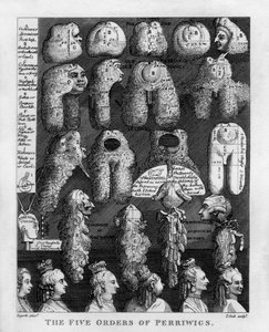 ウィリアム・ホガースによる「ジョージ3世のかつらの5つの注文 作： William Hogarth