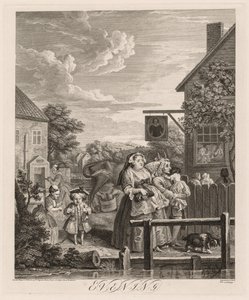 1 日の 4 時間: 夕方 作： William Hogarth