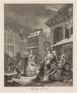 一日の四時：朝 作： William Hogarth