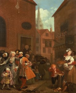 1日の4回：正午、1736年 作： William Hogarth