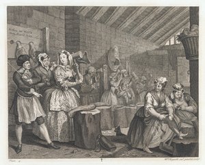 ブライドウェルにあるハーロットロッジ、1732年にデザイン、1744年に印刷（エッチングと彫刻）