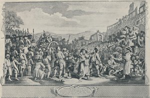 Tyburnで行われたIdle Prenticeは、1747年、1920年 作： William Hogarth
