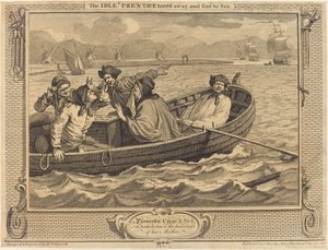 怠惰なプレンティスは背を向け、海に送られました 作： William Hogarth