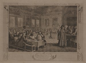 勤勉な &39;プレンティスは金持ちになり、ロンドンの保安官 作： William Hogarth