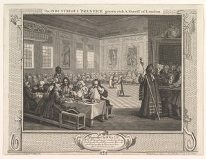 勤勉な弟子は、ロンドン産業のリッチと保安官とIdl ...、1747年9月30日成長しました。 作： William Hogarth