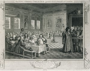 インダストリアスな &39;Prentice Grown Rich and and Sheriff of London&39; plate VIII of &39;Industry and Idleness&39;、published 1833