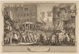 勤勉なロンドン市長のプレンティス卿 作： William Hogarth