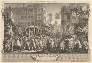 勤勉な弟子ロンドン市長：産業と怠惰、プレート...、1747年9月30日。 作： William Hogarth