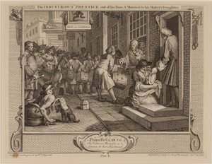 彼の時代からの勤勉な &39;プレンティス、そして彼のマスターの娘と結婚した 作： William Hogarth