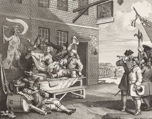 侵略、プレート2：イングランド-死の侵略、ブラット2：イングランド。 1756年 作： William Hogarth