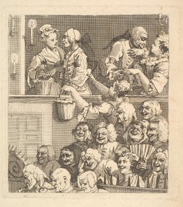 笑う聴衆、1733年12月。 作： William Hogarth