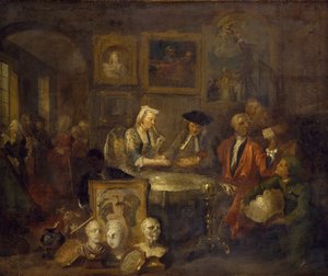 結婚契約、1743 作： William Hogarth