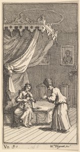 新しい変身、プレート5：ファンタジオ、ドナと一緒にラップドッグに変身...、1724。 作： William Hogarth