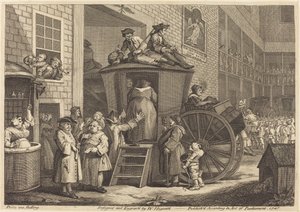 駅馬車、またはカントリー イン ヤード 作： William Hogarth