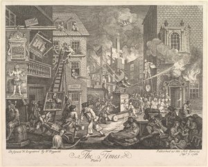 タイムズ、プレート1、1762年9月7日。 作： William Hogarth