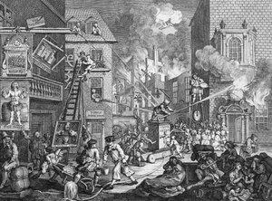 タイムズ、プレートI、1762 作： William Hogarth
