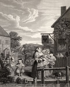 その日の時間：「ウィリアムホガースの作品」からの夕方、1833年公開 作： William Hogarth