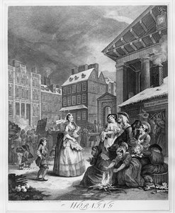 一日の流れ、朝 作： William Hogarth
