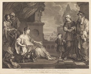 ファラオの娘に連れてこられたモーセ 作： William Hogarth and Luke Sullivan