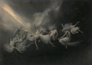 魔女の群れに雷が落ちた 19世紀中頃 作： William Holbrook Beard