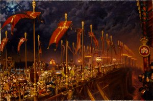 皇太子と皇太子妃の結婚の夜のロンドン橋（1863年 作： William Holman Hunt