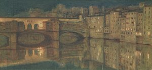 ヴェッキオ橋、フィレンツェ 作： William Holman Hunt